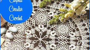 Patron de carpeta circular tejida al crochet