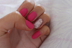 nail glitter pink matte painted moment finally coat each