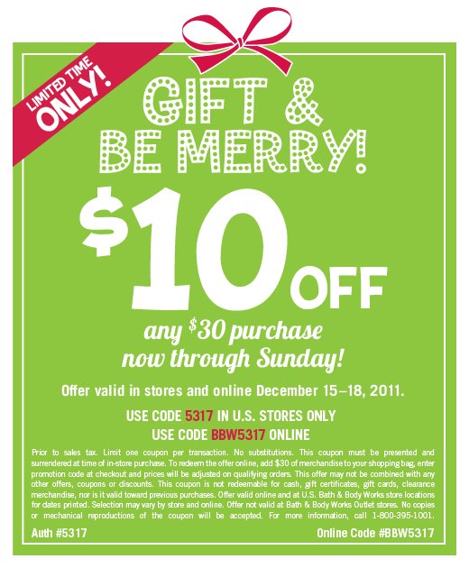 Bath & Body Works: $10 of $30 Coupon (Ends Today!) - The ...