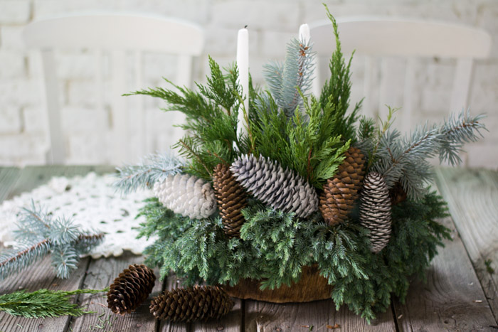 Centro de mesa navidad natural Centro de mesa navidad natural