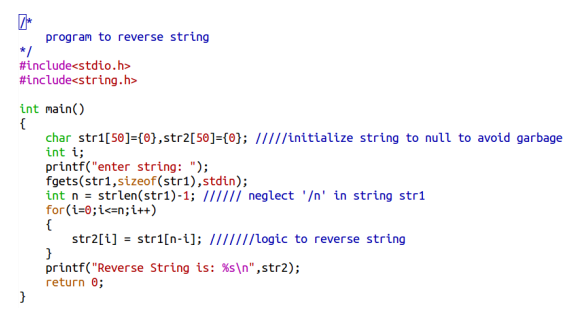 Reverse a string. ~ College Term Work Blog