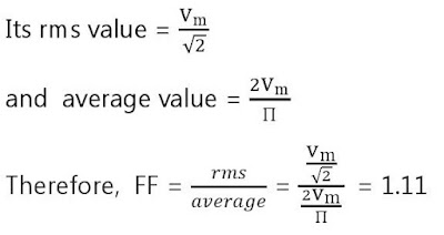 form factor of sine wave