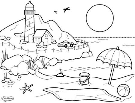 beach house coloring pages - photo #13