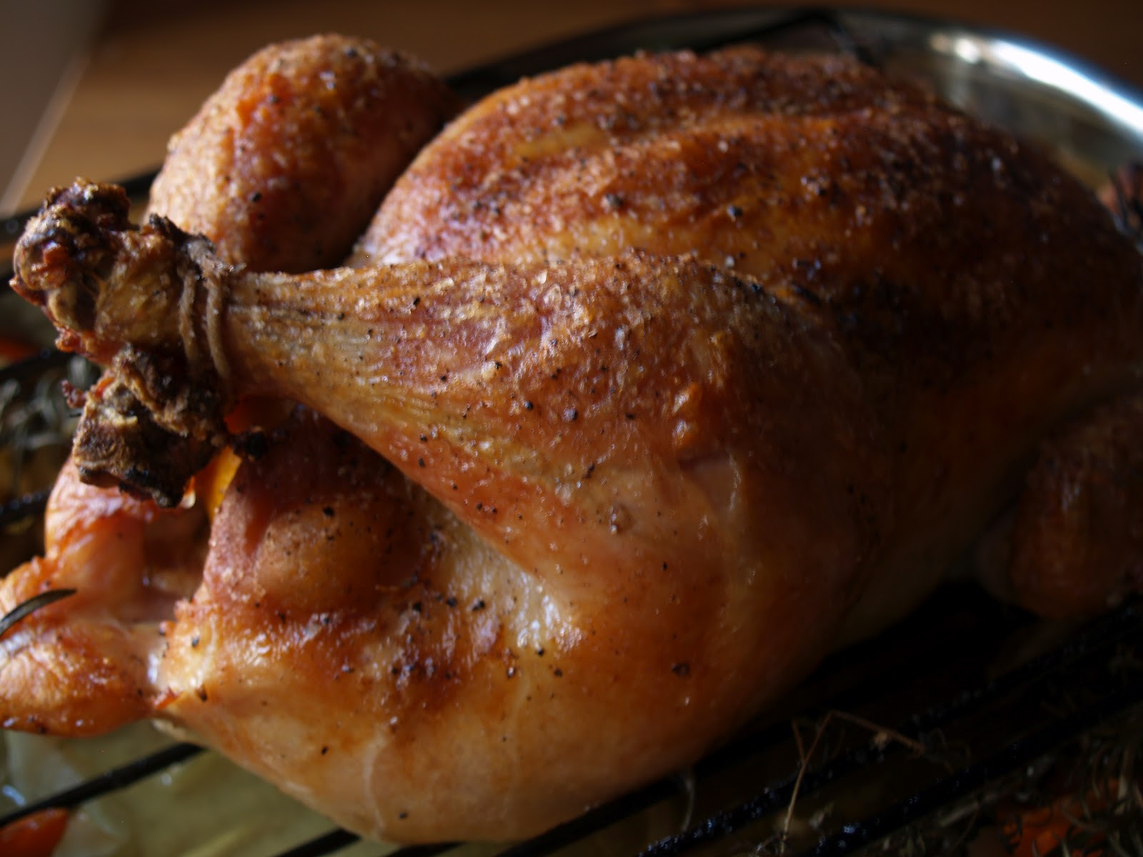 Persimmon and Peach: Roasted Chicken: Brined Two Ways