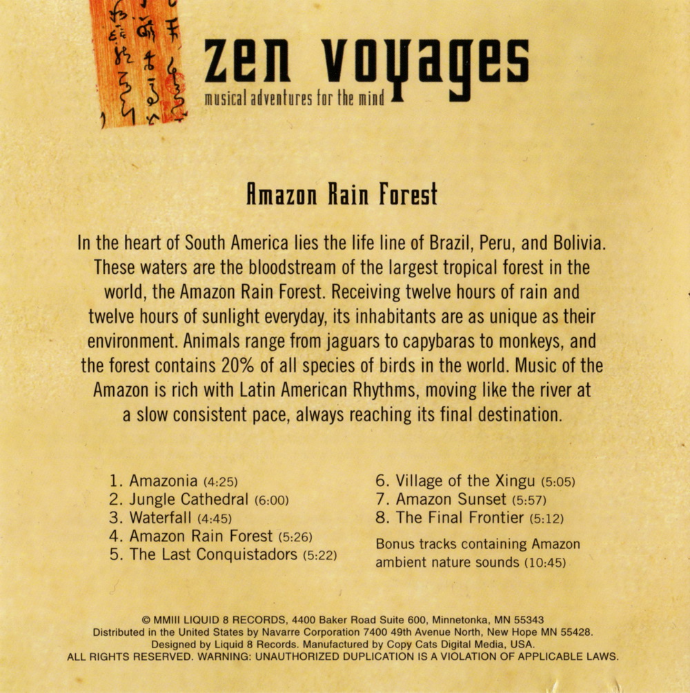 Specialitet få Kiks New Age/Natural Sound] Zen Voyages - Amazon Rain Forest (2003) [WV]