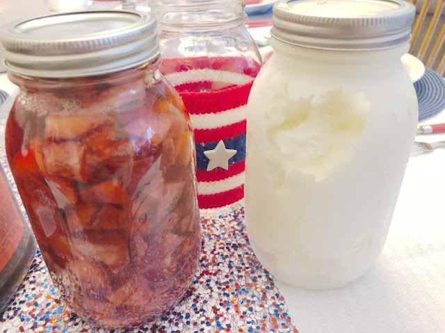 Red, White, and Blue Mason Jars