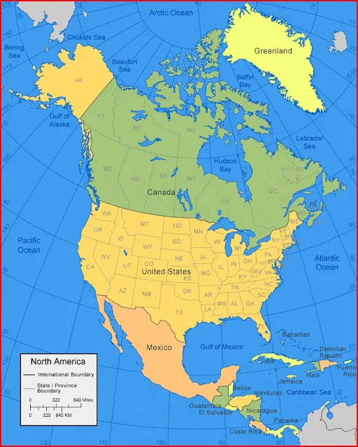 Gambar Peta Amerika Utara