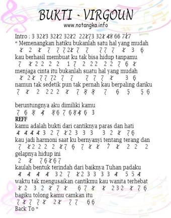 Ahmad S Chanel Lirik Lagu Virgoun Bukti Beserta Not Angka Piano Mp3