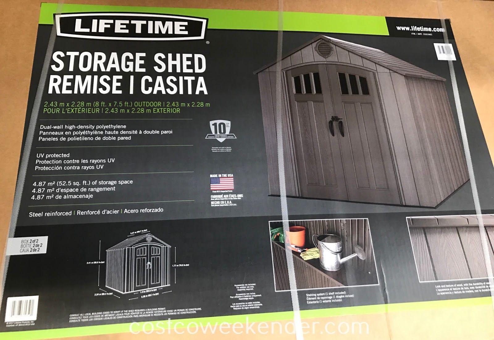 Lifetime Products Resin Outdoor Storage Shed Costco Weekender