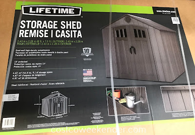 Costco 1031661 - Put gardening equipment and other tools away in the Lifetime Products Resin Outdoor Storage Shed