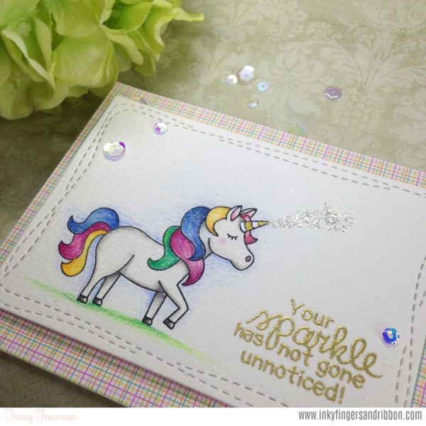 Unicorn Sparkle Card by Guest Designer Tracy Freeman | Believe in Unicorns Stamp Set by Newton's Nook Designs #newtonsnook #handmade