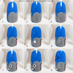 nail elephant tutorial animal step nails tuesday manicure fancy decoradas tutorials adventures acetone half visit today open
