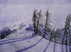 winter landscape paintings painting projects attempt faithful landscapes grade simple background january paint middle 5th snow afaithfulattempt lesson tints drawing