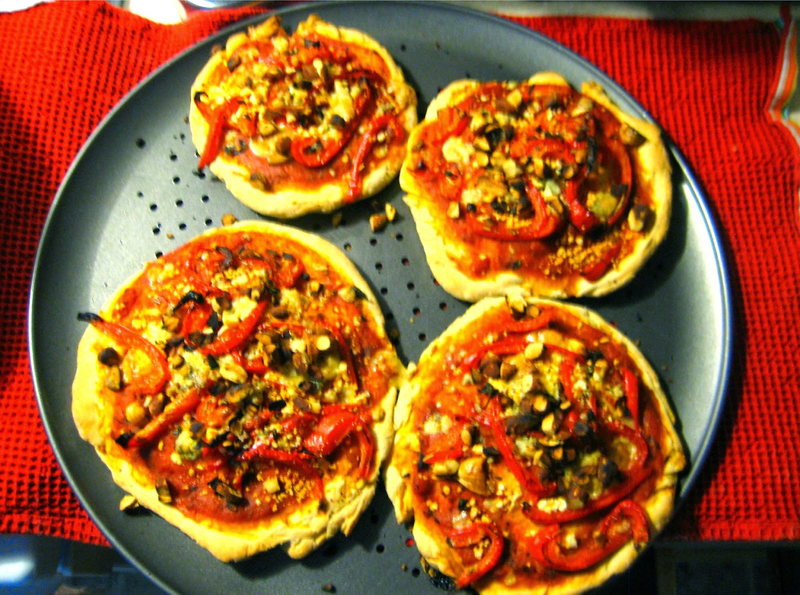 Noella's Good Eats Roasted Bell Pepper and Feta Pizza with