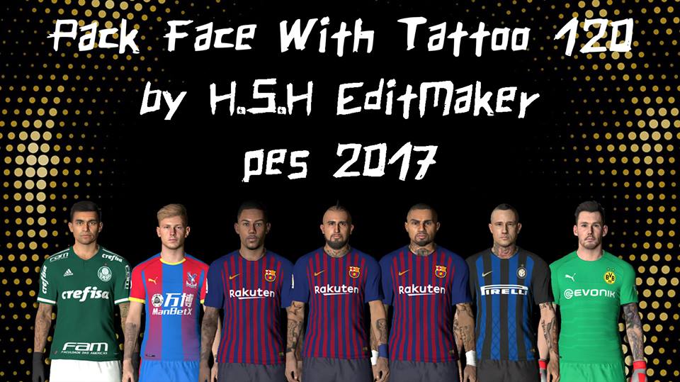 PES 2017  Tattoo Pack 800 Player 2019  YouTube