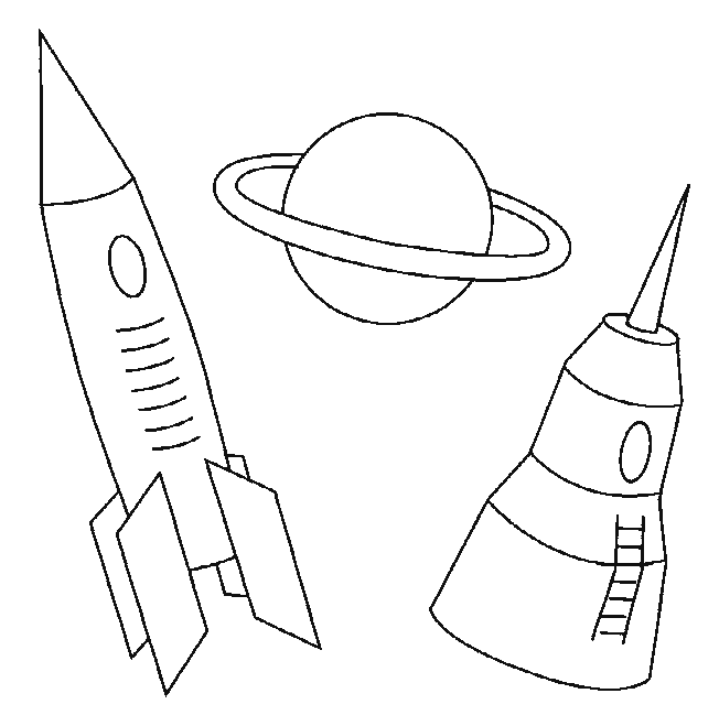 dibujos de cohetes para colorear