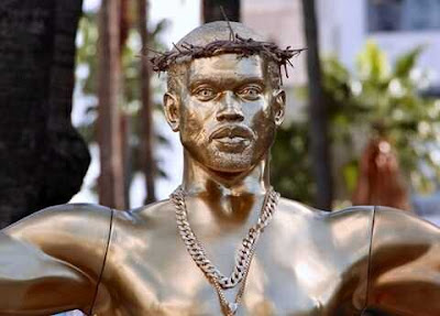 Life-size Gold Statue of Kanye West Depicted as Jesus Unveiled in Hollywood 