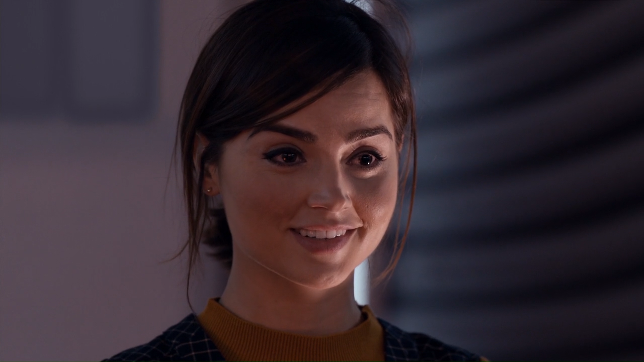 Clara begins the episode incredibly eager to waltz in and have an adventure...