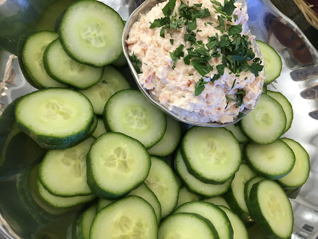Salmon Mousse with cucumbers.