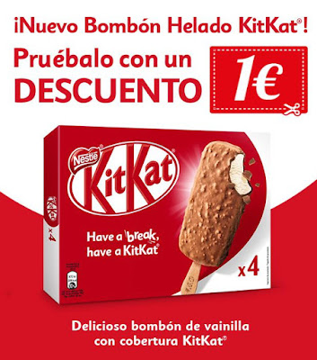 Cupón descuento 1€ bombón helado Kit Kat