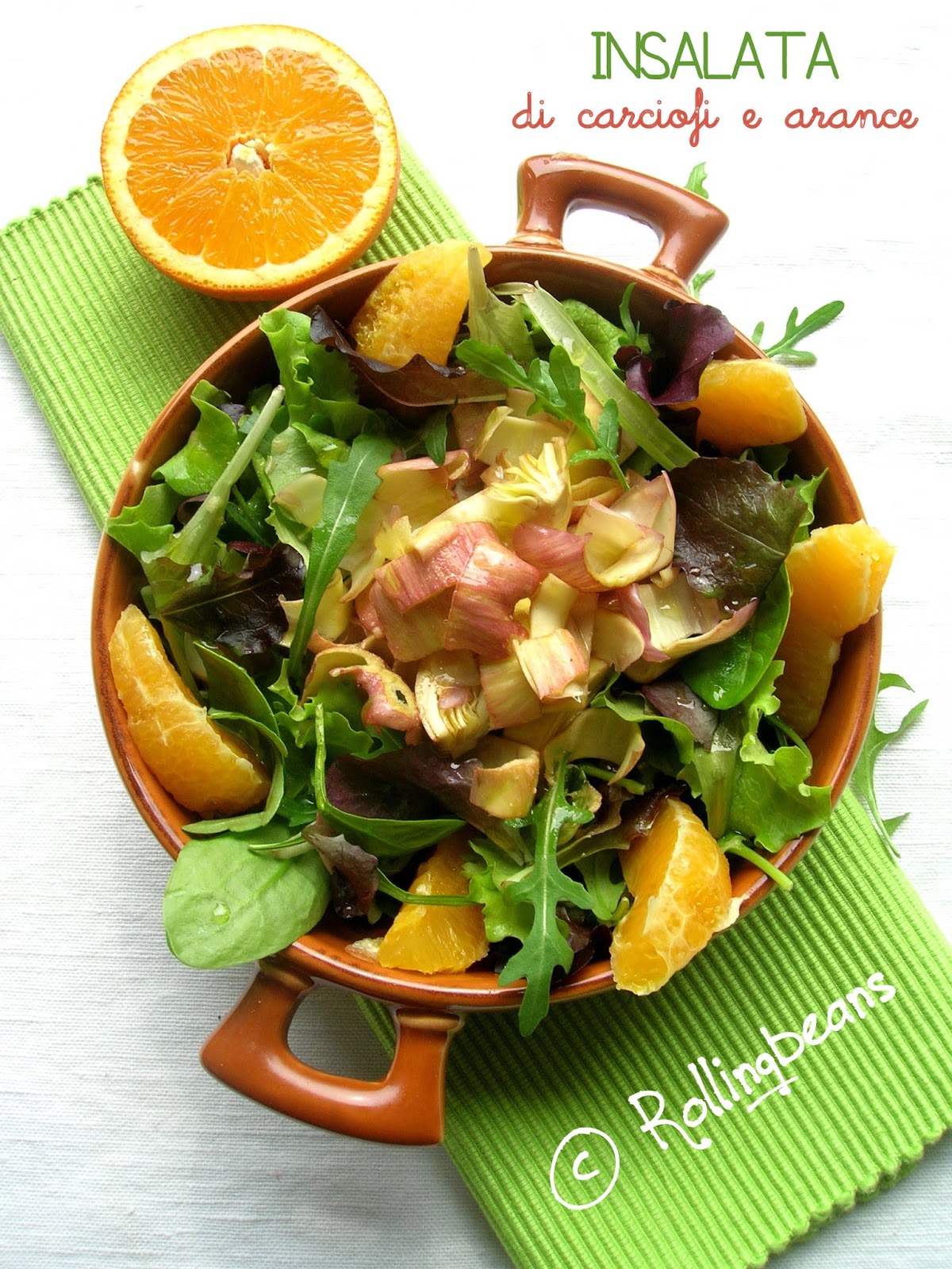 insalata di carciofi e arance