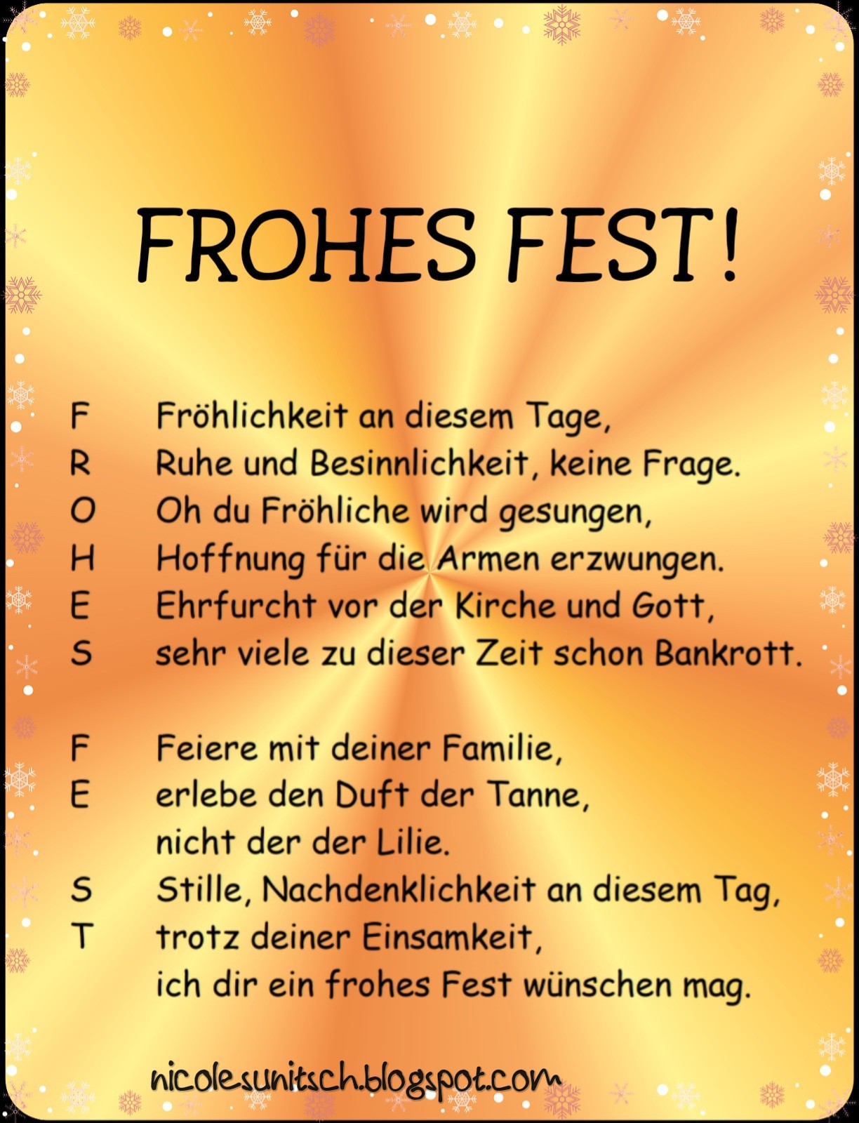 Gedichte Von Nicole Sunitsch Autorin Frohes Fest