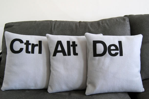 Ctrl Alt Del Cushions When The Computer Furnishes Living Room Just Press Ctrl Alt Delete From The Couch This At Least If You Bought Set Of Gadgets To Three Pillows That Are