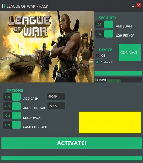 Free Hacks 2015 League of War Hack Tool (Android/iOS)