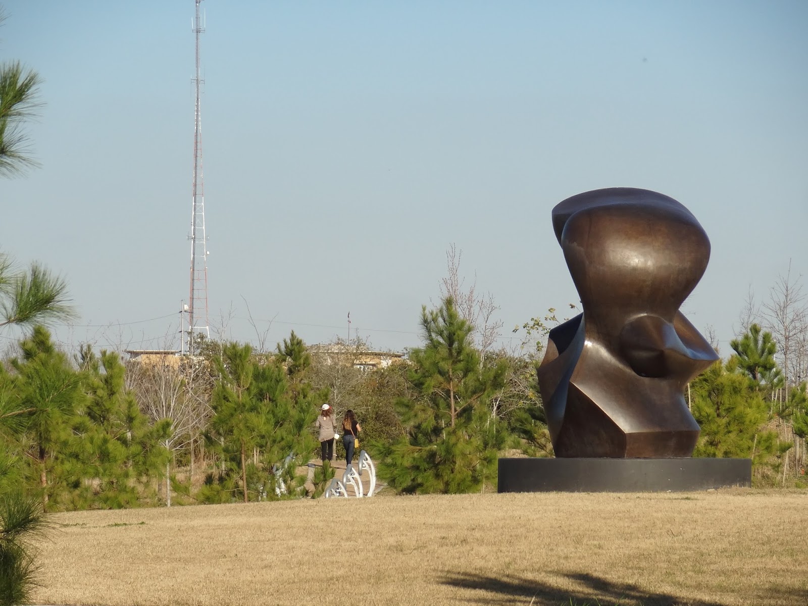 Houston in Pics Large Spindle Piece Bronze sculpture by Henry Moore