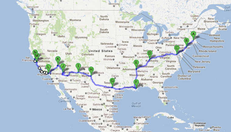 Our route: