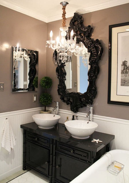 Black and White Bathroom Mirror