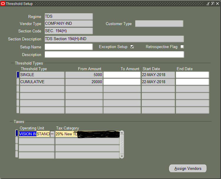 Oracle Application's Blog TDS Thresh Hold setups in Oracle Apps r12
