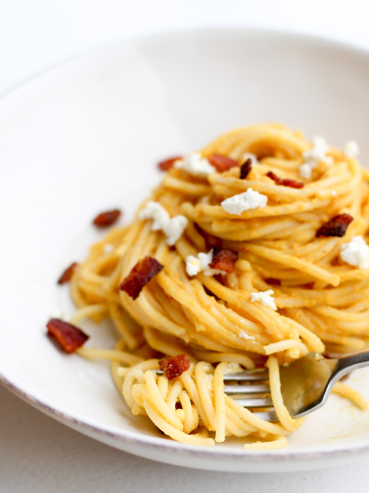 Pumpkin Goat Cheese Sauce with Bacon Lake Shore Lady