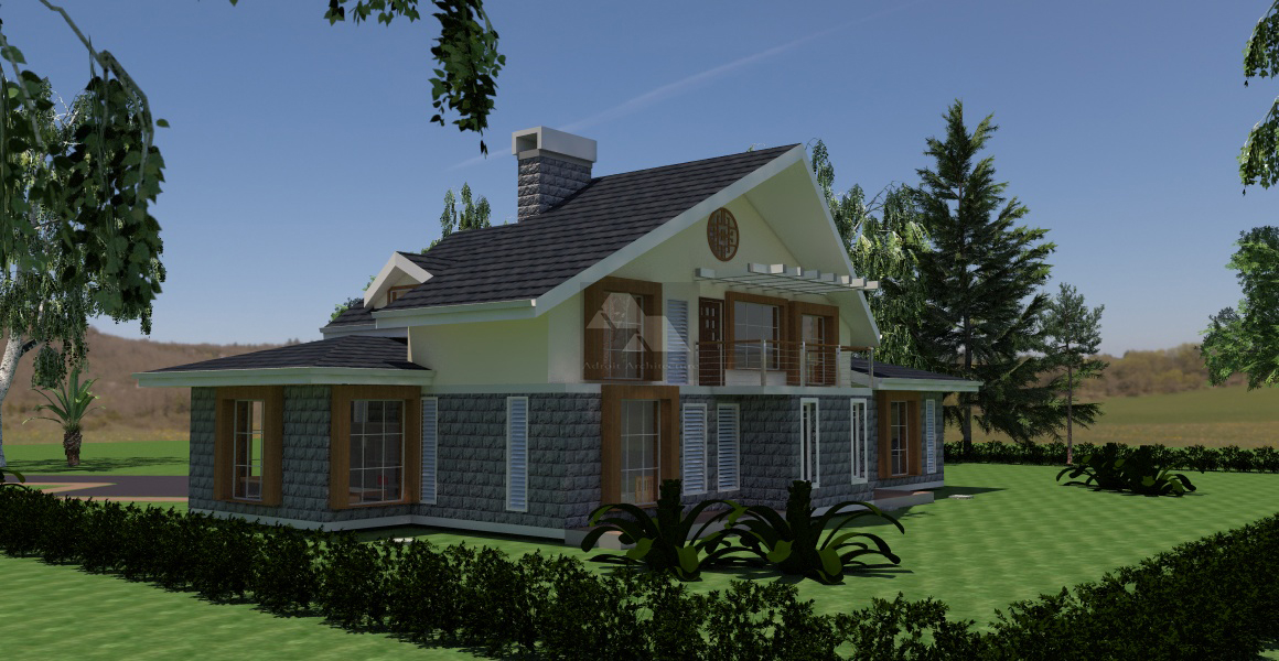 Four Bedroom House Plan With A Total Area Of 320