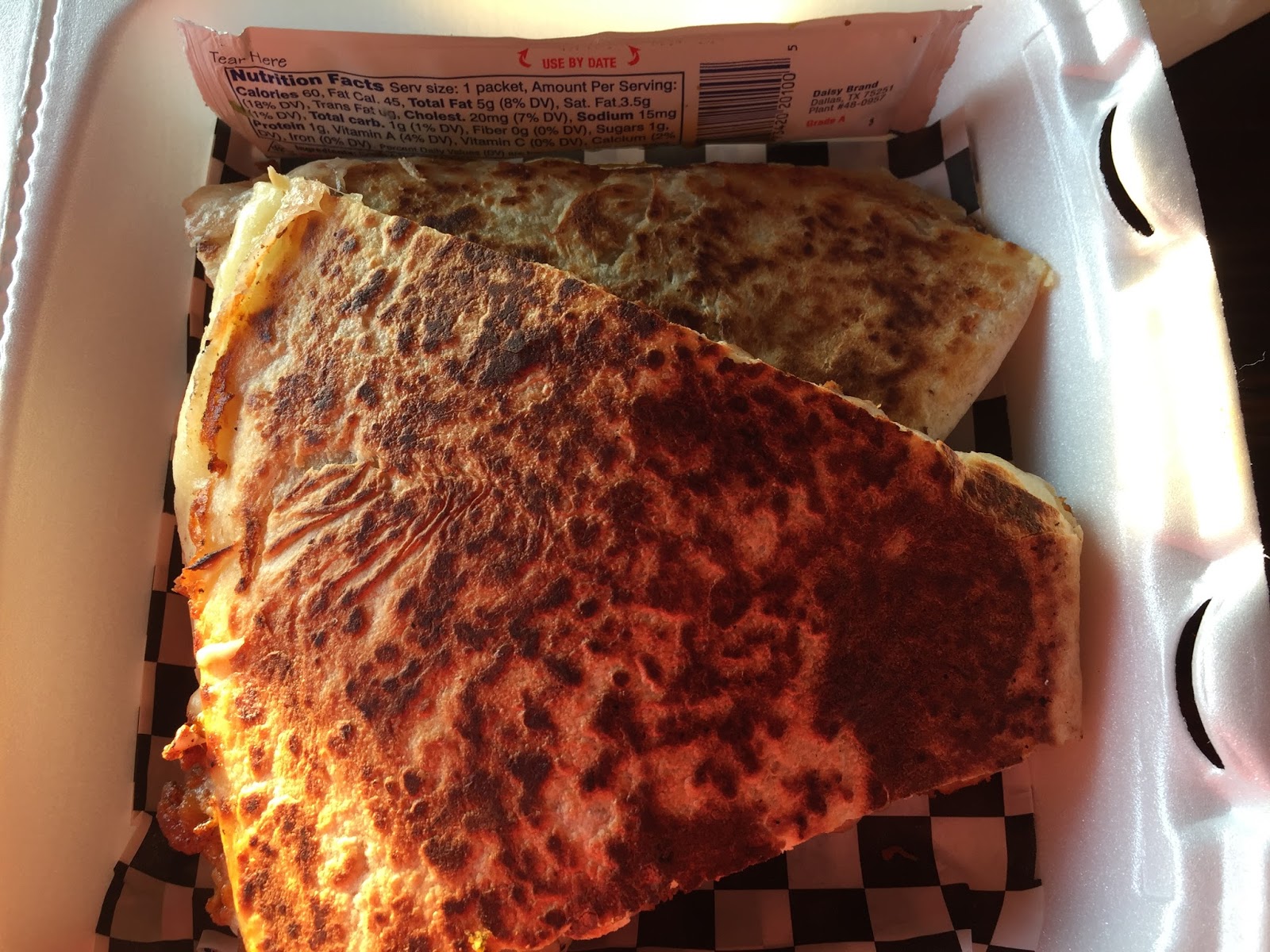 Houston Food Truck Reviews Wylie St. Tacos Green Chili Quesadilla