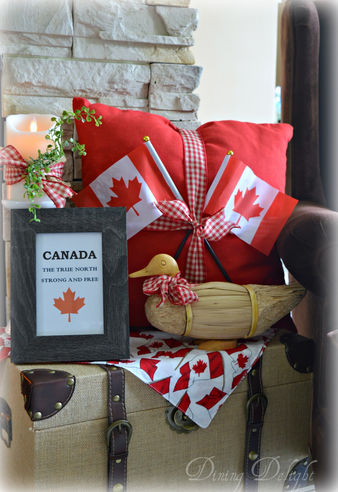 Dining Delight Canada Day Mantel Decor