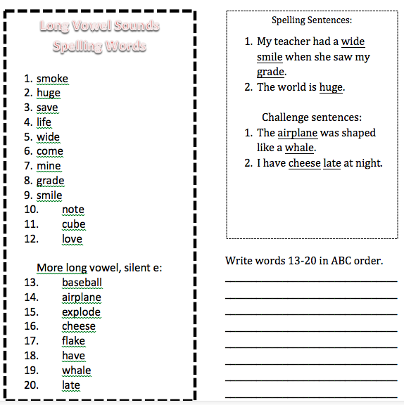 3Rd Grade Long Vowels : Long And Short Vowel Worksheet Phonics