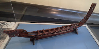 model Maori war canoe