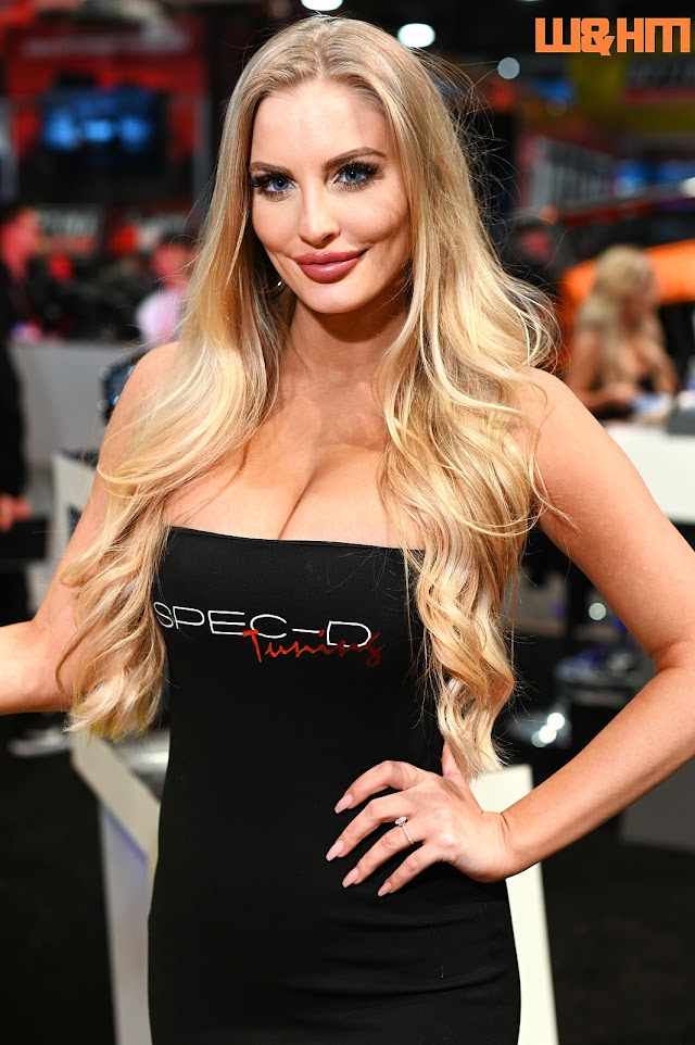 So Many Gorgeous Pictures of Cambria Joy Mansfield, working with Spec-D Tuning company at the 2019 SEMA show 