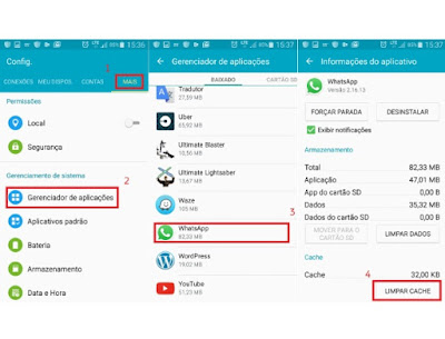 Memória cache do Celular Android Limpando a memória cache