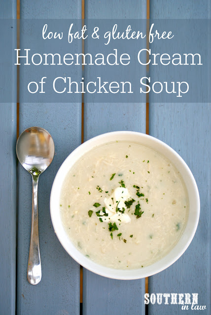 Healthy Homemade Cream of Chicken Soup Recipe - gluten free, low fat, clean eating, copycat recipe, healthy, low calorie soup recipes