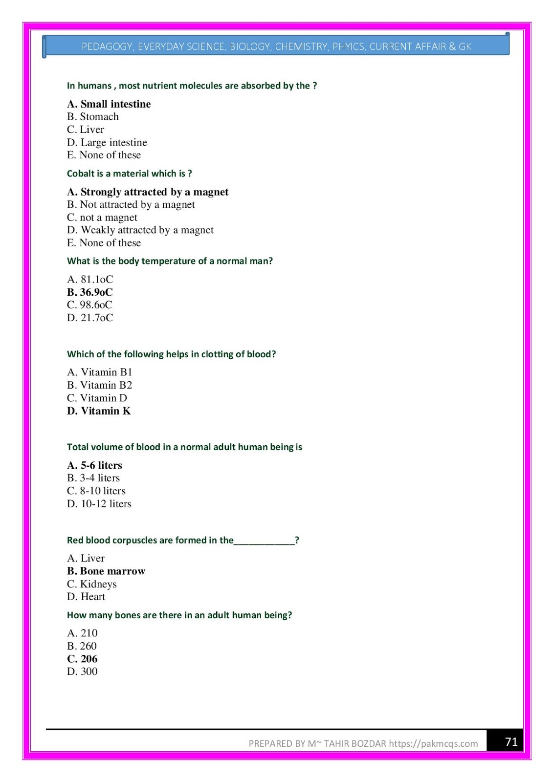 KNOWLEDGE FOR ALL MCQs FOR EARLY CHILDHOOD EDUCATION TEST ECT THROUGH