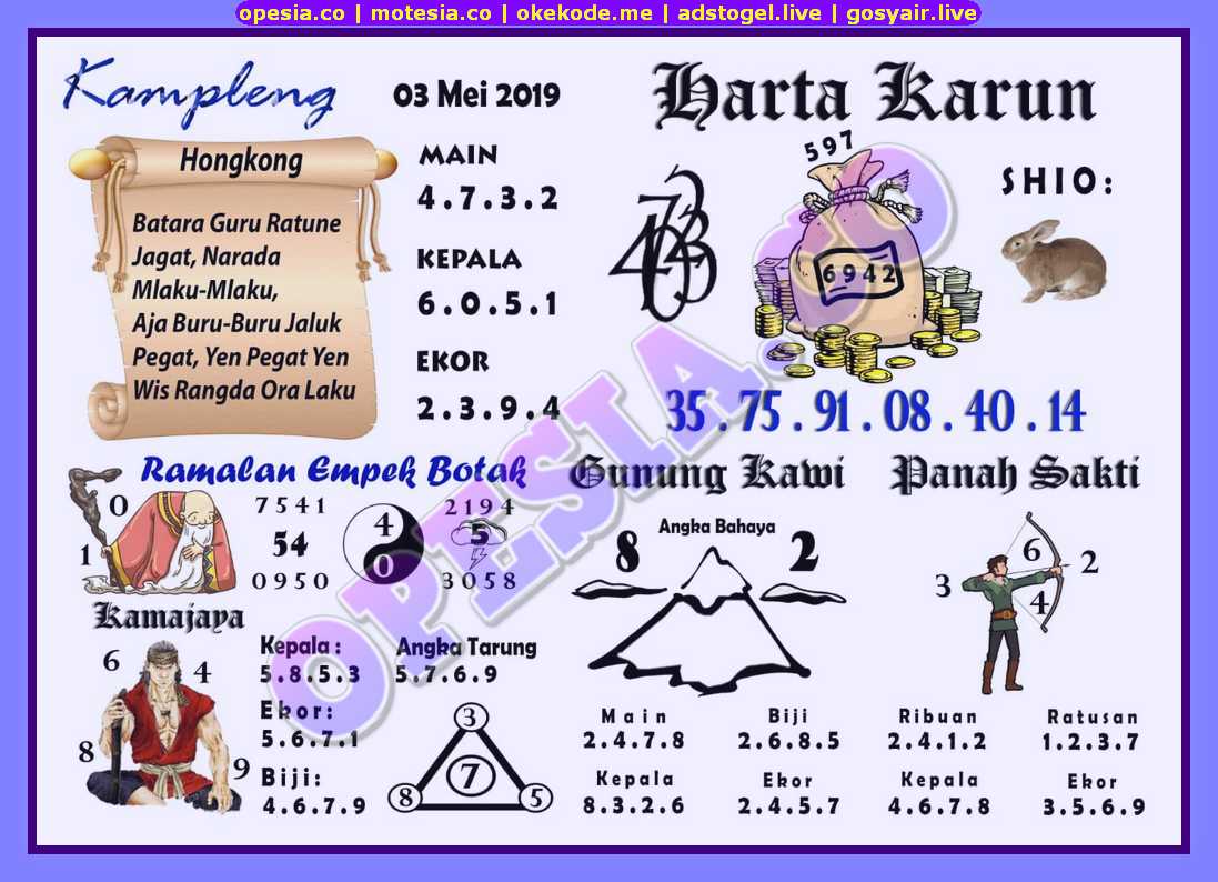 Kode Syair Hk Malam Ini Jumat 3 Mei 2019 Opesia Official Kode Syair Hk Malam Ini Jumat 3 Mei 2019 Opesia Official