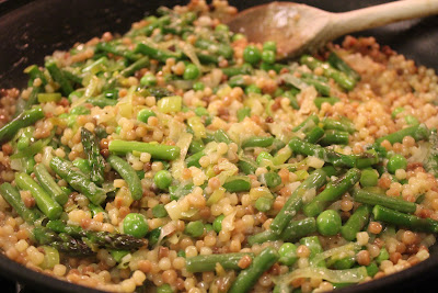 Fregola with spring vegetables