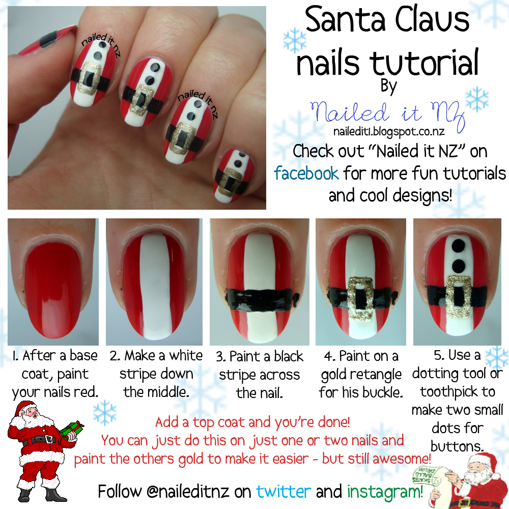Santa Claus nail art tutorial!