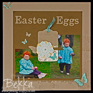 Scrapbook Page featuring a Tag made with the Mixed Bunch Stamp Set and Attic Boutique Papers by Bekka www.feeling-crafty.co.uk