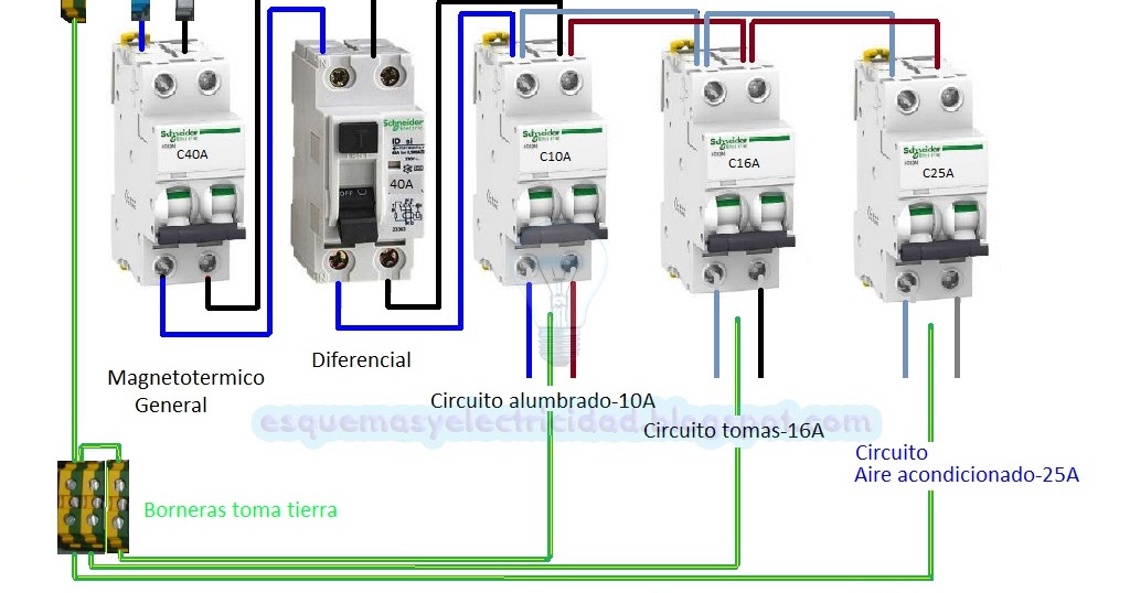 Esquema eléctricico cableado de cuadro vivienda nivel bajo ~ Esquemas ...