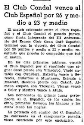 Recorte de una nota de prensa en 1935