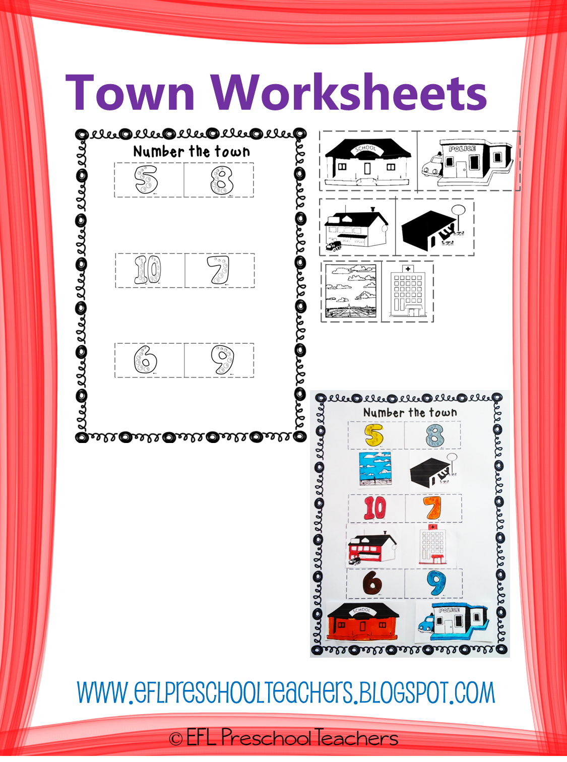 ESL/EFL Preschool Teachers: Town Theme for Preschool ELA