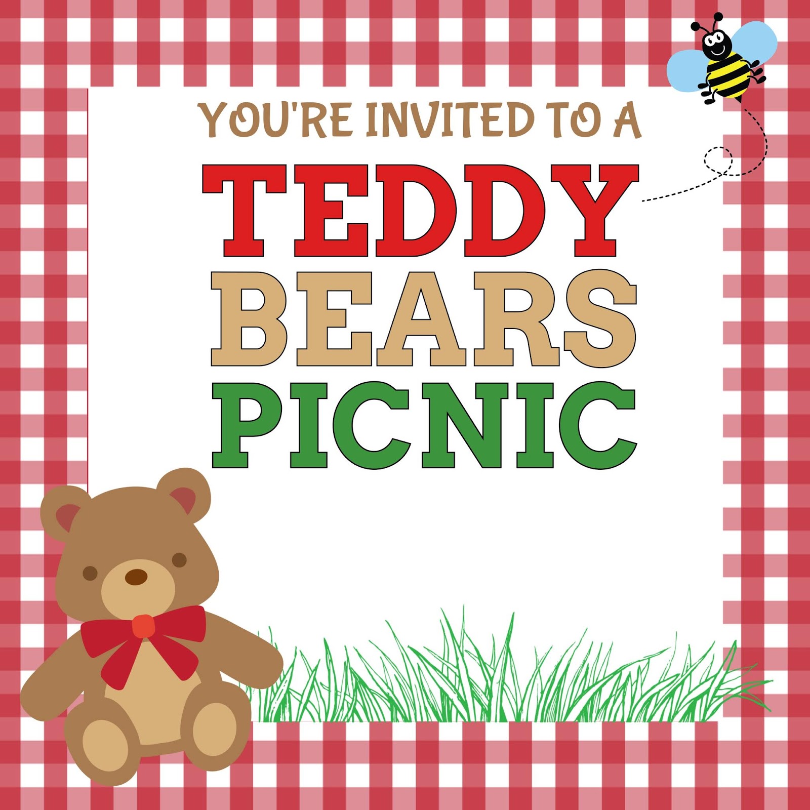 Teddy Bear s Picnic Invite Free Printable